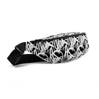 an image of a black and white fanny pack