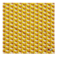 a yellow and black pattern with a skull and crossbones on it